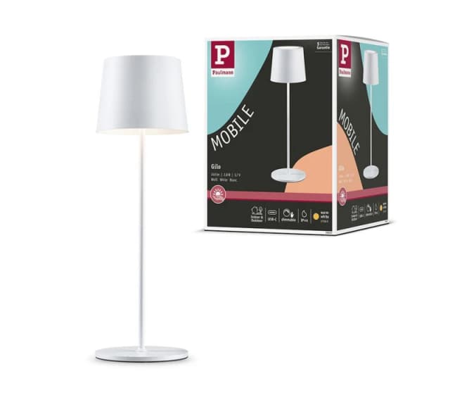 PAULMANN Gilo Mobile Table Lamp - White 4000870769973