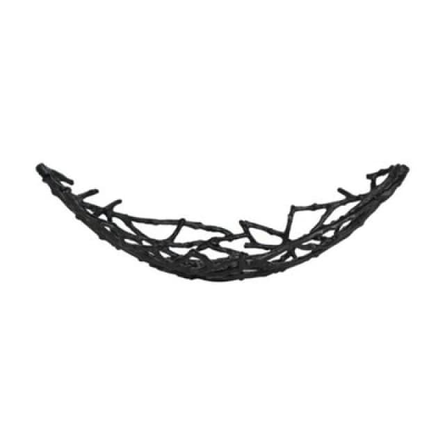 Buttercup Farm Twig Oval Bowl Small - Aluminium - L50 X W20 X H14cm - Raw Black