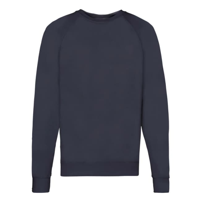 Fruit Of The Loom Fruit of the Loom Men Lightweight Raglan Sweatshirt in Mid Navy Size: Small Mid Navy S Male 5063470706747