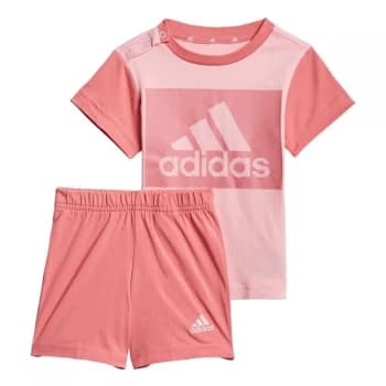 Boys, adidas Unisex Infant Shorts & T-Shirt Set - Pink, Size 3-4 Years