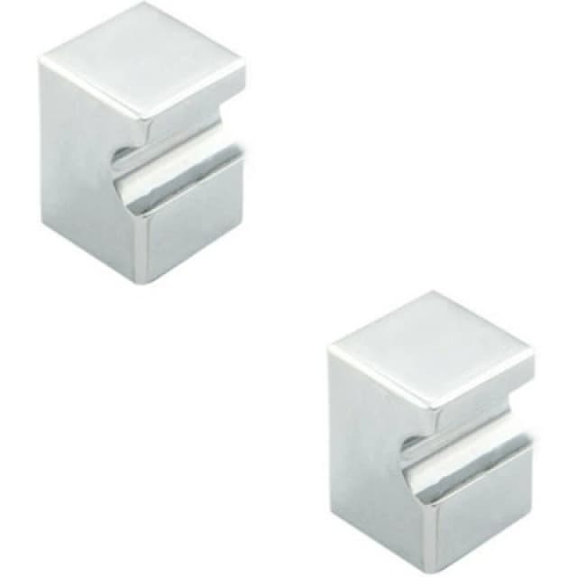Loops 2x Square Cupboard Door Knob 18 x 18mm 25mm Projection Polished Chrome Multi unisex
