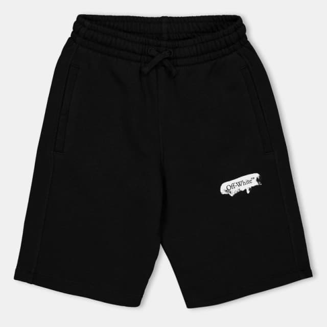 Off White Kids Fleece Shorts Black/White male 8Y