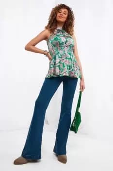 Vintage Paisley Print Halter Top