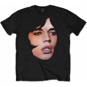 Rolling Stones Mick Portrait Black Mens T Shirt: Medium