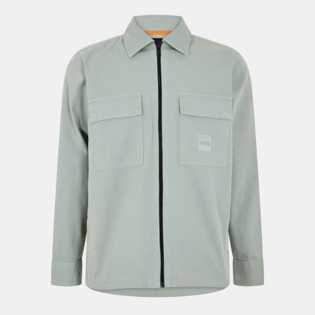 Boss Mens Lovel Zipped Overshirt Open Green 351 male L