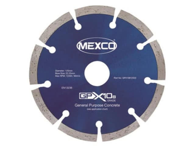 Mexco Gpx10812522 Gpx10-8 Concrete Diamond Blade 125 X 22mm Mexgpx108125
