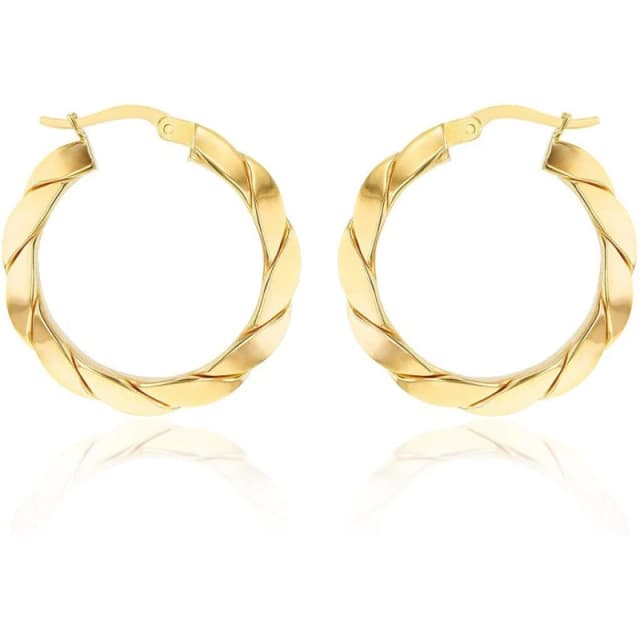 Be You 9ct Gold Twisted Creole Earring Hoop Earrings One Size Gold 72953510000