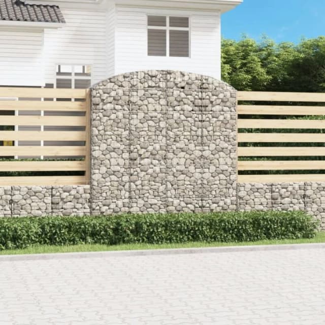 VIDAXL Arched Gabion Basket 200x50x200/220cm Galvanised Iron Vidaxl 8720845651435