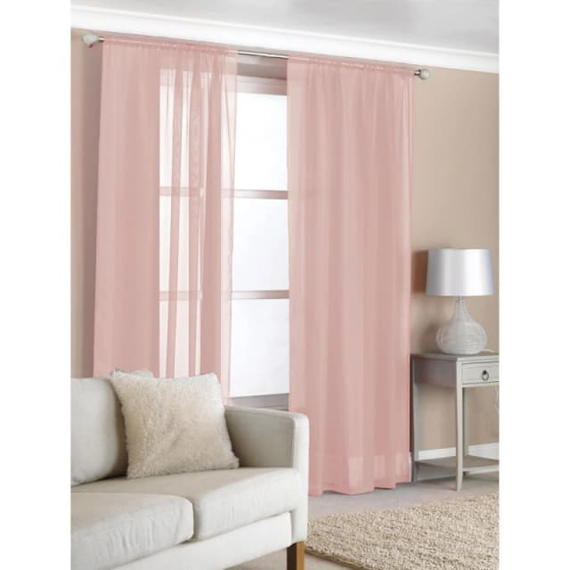 Country Club Curtain Panels Pack of 2 Slot Top Voile 150x183cm Blush unisex 150x183cm
