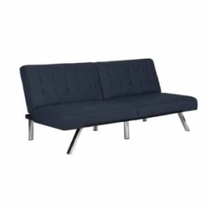 Emily Linen Futon Sofa Bed, Navy Blue