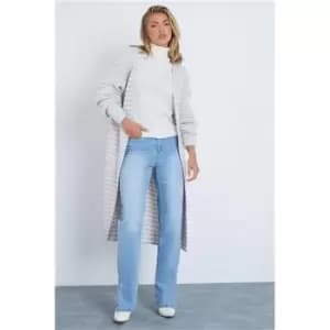 I Saw It First Blue Maxi Length Oversized Striped Cardigan - Blue