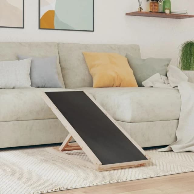 vidaXL Dog Ramp Grey 100x40cm Solid Wood Fir, Grey 172417