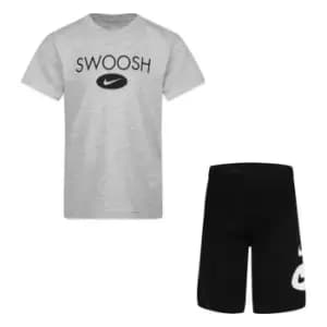 Nike Swoosh T Shirt and Shorts Set Infant Boys - Black