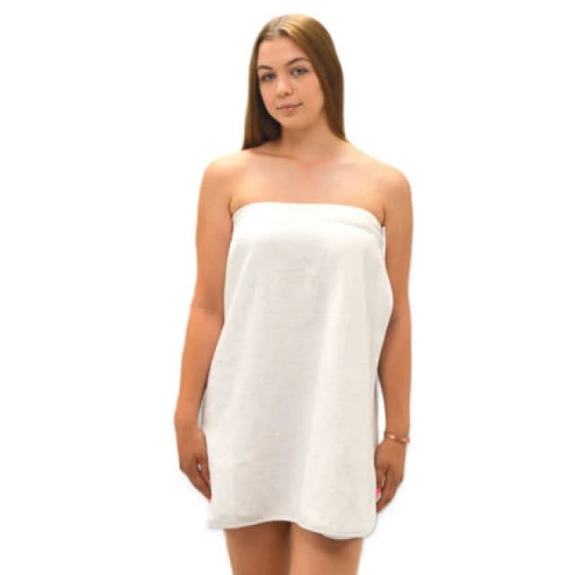 Allure Bath Fashions Ladies Adjustable Shower Wrap - White, S/m