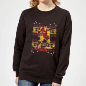 Marvel Iron Man Womens Christmas Sweatshirt - Black