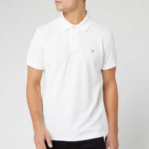 GANT Mens Original Pique Polo Shirt - White - L