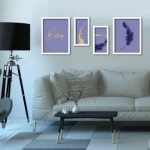 4P3040BCT015 Multicolor Decorative Framed MDF Painting (4 Pieces)