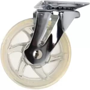75mm 40kg Plastic Swivel Castor Wheel Furniture Caster Clear - Without Brake - Pack of 1