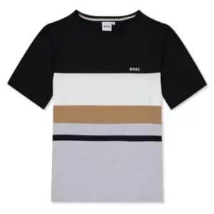 Boss Stripe T Shirt - Black