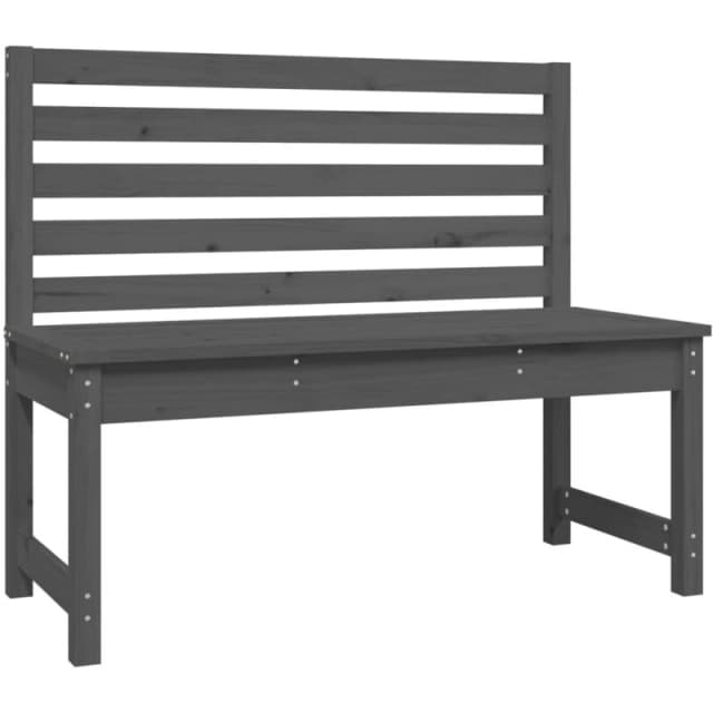 VIDAXL Garden Bench Grey 109cm Solid Wood Pine vidaXL 8720845691561