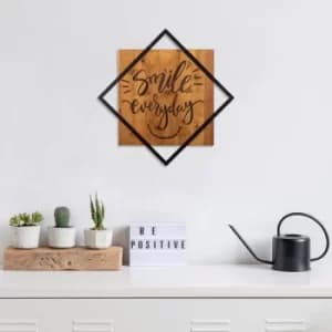 Smile Everday Walnut Black Decorative Wooden Wall Accessory