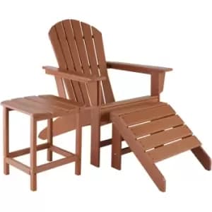 Tectake - Rustic garden set 1 Chair, 1 Footrest, 1 Table - garden table and chairs, bistro set, sun loungers - brown - brown