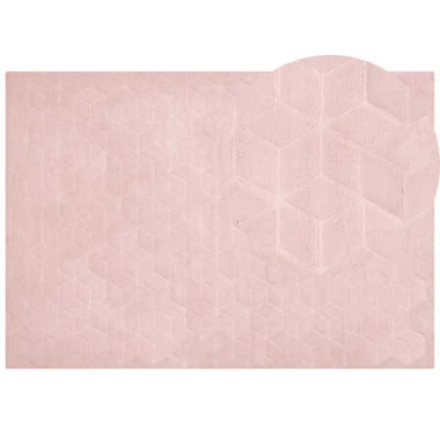 Beliani Faux Fur Rug Thatta Pink 160 X 230 Cm