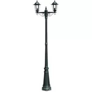 Garden Light Post 2-arms 215cm Dark Green/Black Aluminium Vidaxl Green