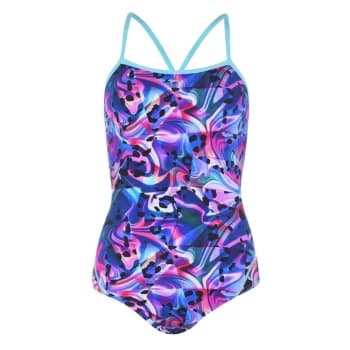 Slazenger Boundback Swimsuit Ladies - Blue/Plum