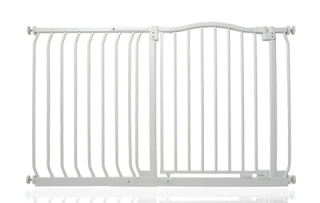 Safetots Curved Top Safety Gate, 116Cm - 125Cm, Matt White, Pressure Fit Stair Gate