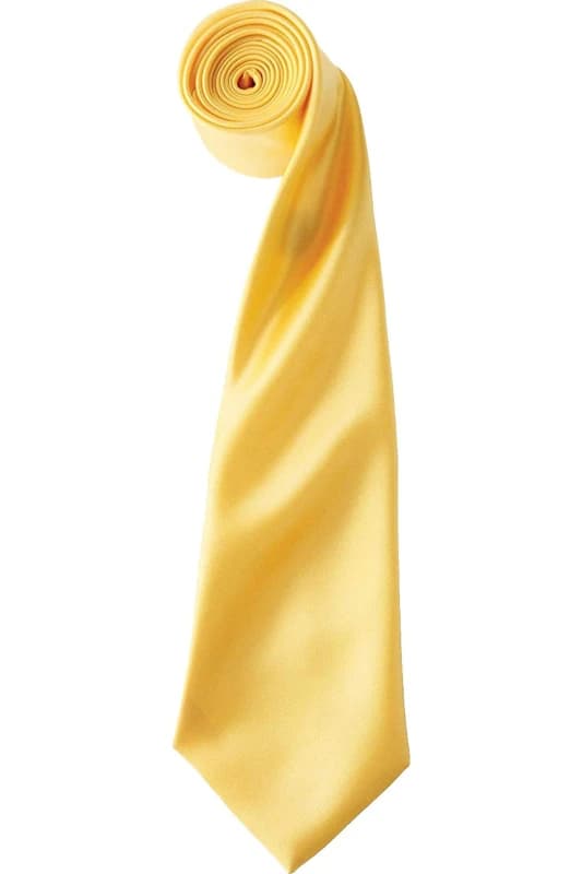 Premier Premier Men Plain Satin Tie (Narrow Blade) Pack of 2 in Yellow Yellow One Size Male 5059269153304