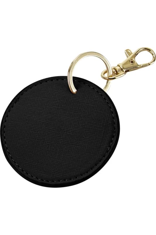 Bagbase Boutique Circular Leather-Look PU Keyclip in Black Unisex One Size