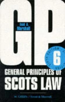 General Principles of Scots Law by Enid a Marshall Paperback