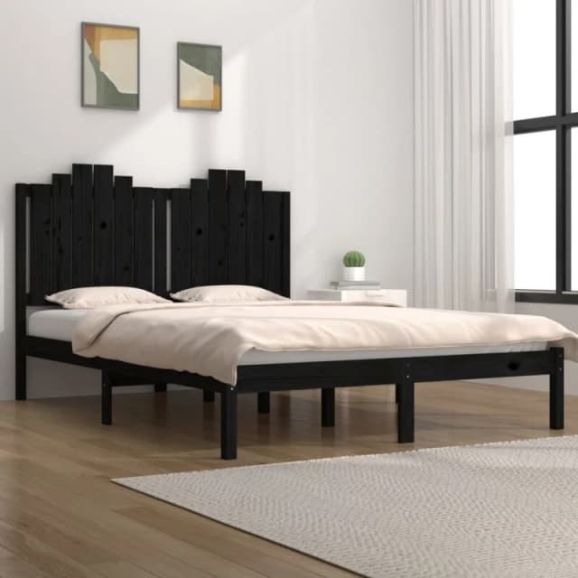 VIDAXL 3103802 Bed Frame without Mattress Black Solid Wood 200x200cm (810041+818494) Vidaxl 8720287025528
