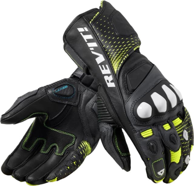 Revit Control Motorcycle Gloves, black-yellow, Size M for Men