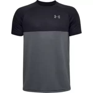 Under Armour Tech Colour Block Short Sleeve T Shirt Junior Boys - Black