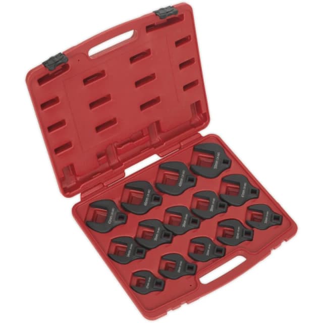 Loops 14pc Crows Foot Nut Spanner Socket Set - 1/2" Square Drive Ratchet - PHOSPHATE Multi