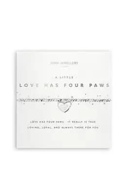 Joma Jewellery Faceted A Little , Love Has Four Paws , Silver , Bracelet , 17.5Cm Stretch, Silver, Women