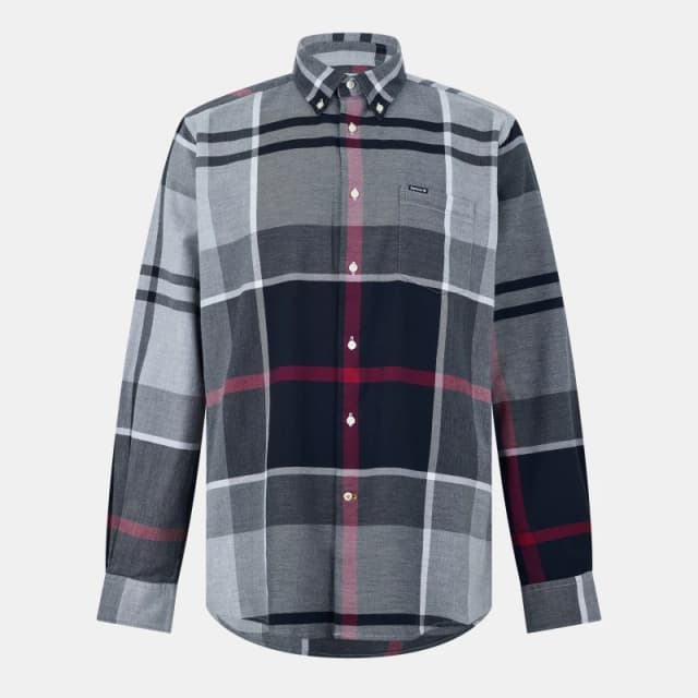 Barbour Dunoon Tailored Tartan Shirt Blue Granite XL