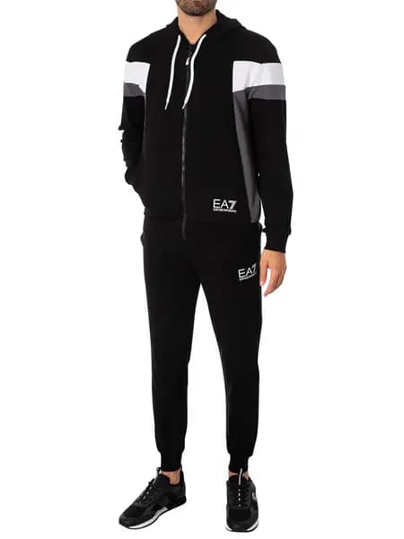 EA7 Zip Through Hooded Tracksuit Black S