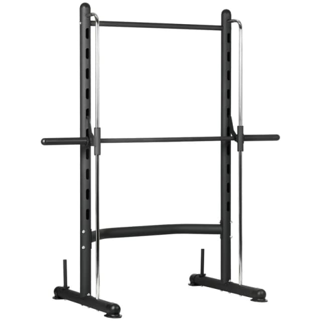 HOMCOM Adjustable Squat Rack with Pull Up Bar and Barbell Bar for Home Gym Black unisex