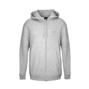 Fabric Zip Hoodie Mens - Grey
