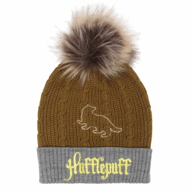 Harry Potter Hufflepuff Pom Pom Beanie Yellow unisex