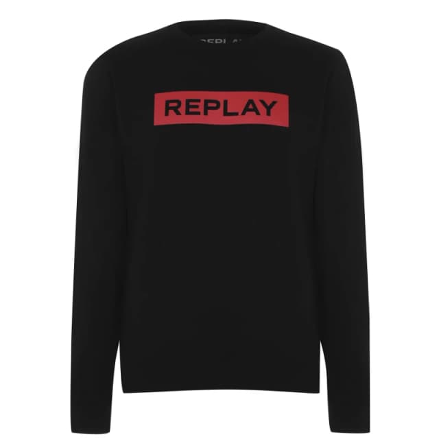 Replay Block Logo Sweatshirt Black 098 male M