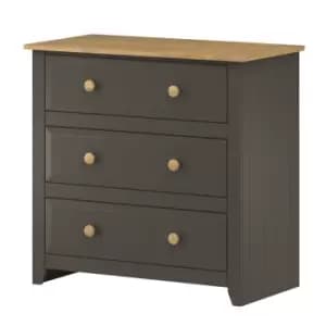Capri 3 Drawer Chest Carbon Grey