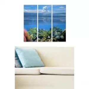 MDF87803677 Multicolor Decorative MDF Painting (3 Pieces)