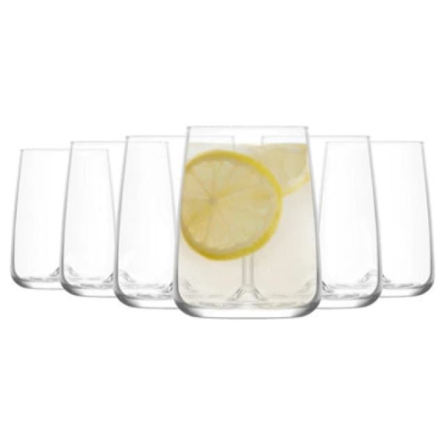 LAV Terra Tumbler Glasses - 360ml - Clear - Pack of 6 Clear unisex