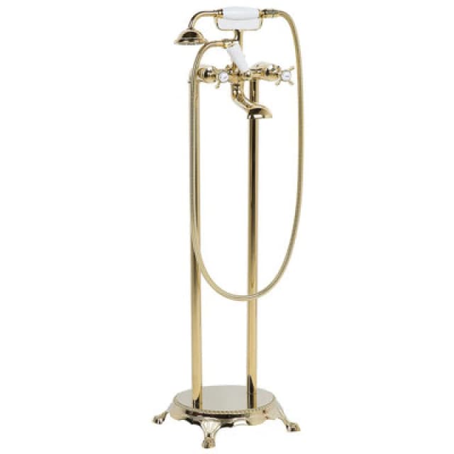 Beliani Freestanding Bathtub Faucet Hebbe Gold