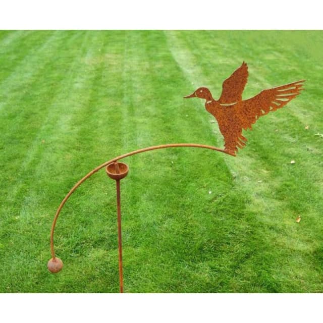 Duck Flying Wind Rocker Single Bare Metal/Ready to Rust - Steel - L66 x W54 x H148.5cm PoppyforgeDuckFLYINGWINDRGR57