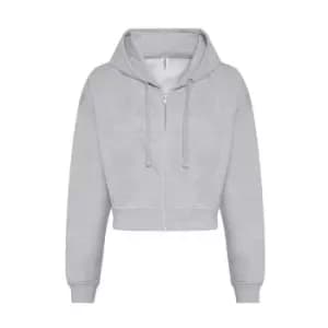 Awdis Womens/Ladies Cropped Hoodie (M) (Grey Heather)